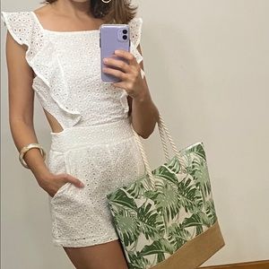 Do + Be women's  white eyelet romper